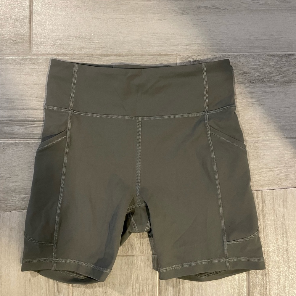 Lululemon Army Green Biker Shorts